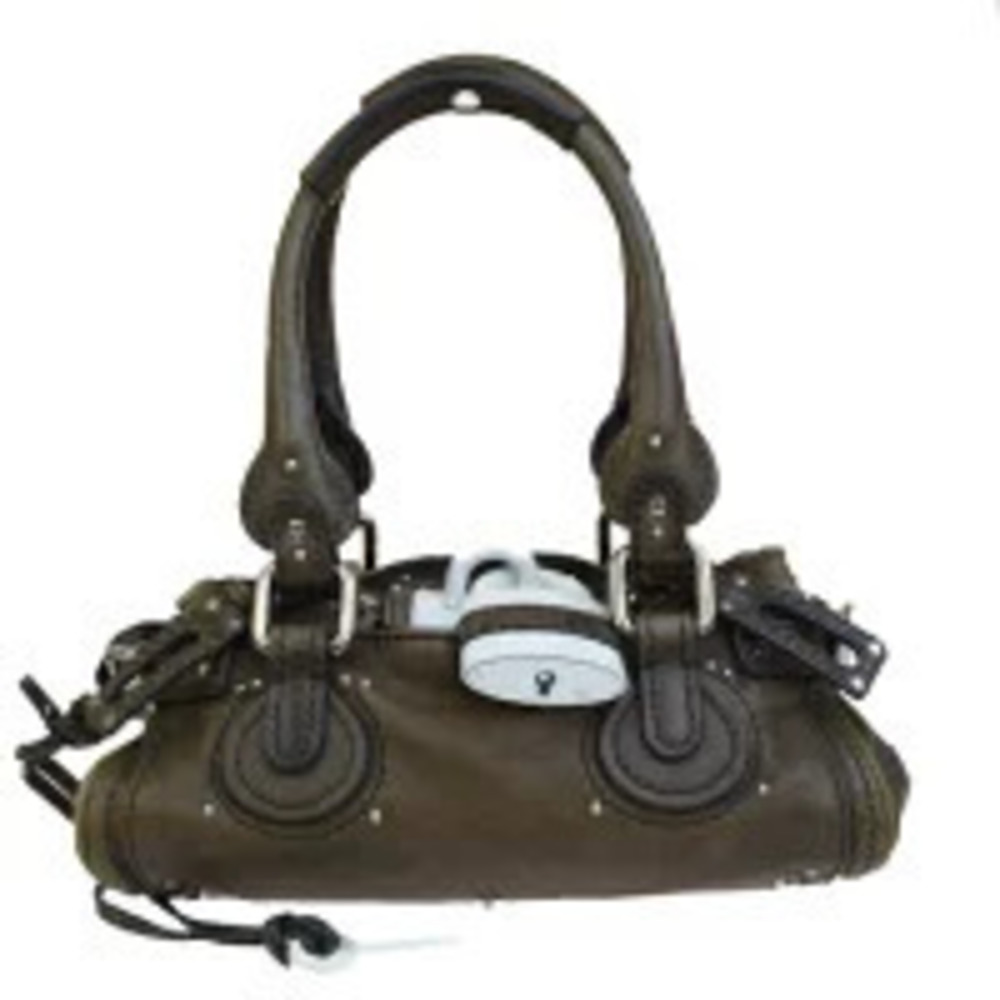 Chloe Paddington Shoulder Bag Handbag Brown Leather Padlock